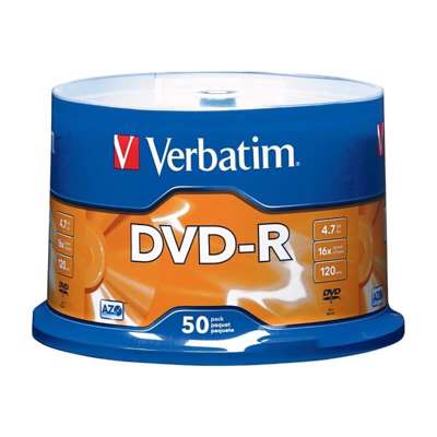 DVD-R Verbatim* 4.7 GB 16x 120 min pk/50 stk inkl. afgift
