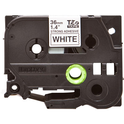Labeltape Brother TZeS261 36mm sort på hvid stærk klæb