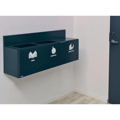 Affaldssystem affaldssortering Bica 911 3x20L på væg H45cm,