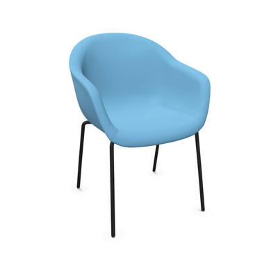 Stol Dauphin Fiore Club FI-7410 gæstestol blå/sort stel