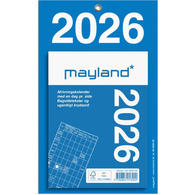 Kontorafrivningskalender m/bagsidetekst 2026