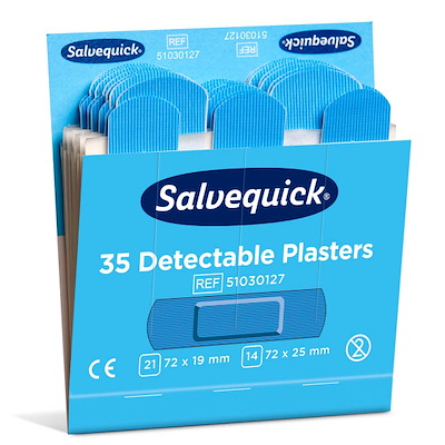 Plast fingerspids Cederroth Salvequick sporbar refill blå