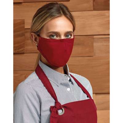 Mundbind stof / bomuld 3-lags m/næsekl. rød
