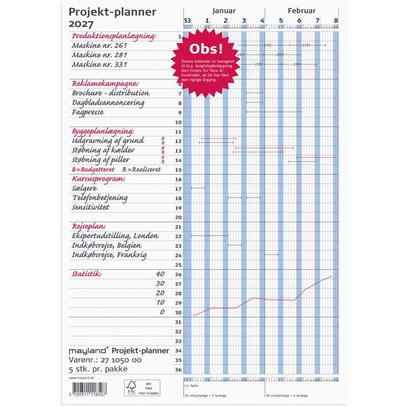 Projekt Planner 2027 Mayland blå