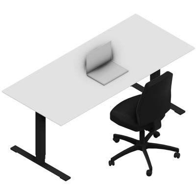 Hæve-sænkebord Dencon X3502 1800x800 sort stel hvid lam pl