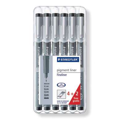 Pigmentliner STAEDTLER 308 sort 0,05/0,1/0,2/0,3/0,5/0,8mm
