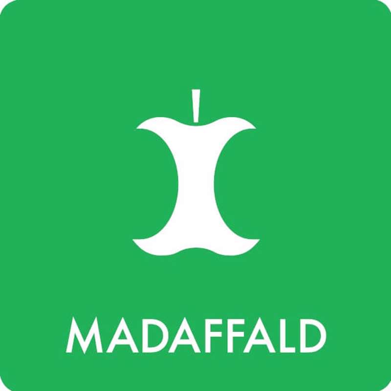 Piktogram affaldssortering Bica 12x12 MADAFFALD hvid/grøn