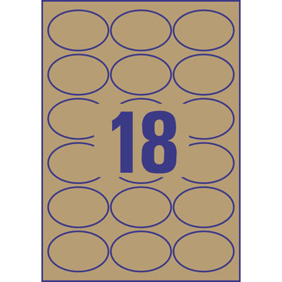 Etiketter Avery label oval brun 63,5x42,3mm L7103-25