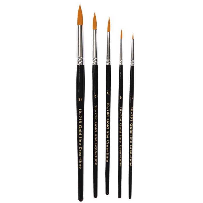 Pensel Creas Gold Line rund 2-7mm 5 ass