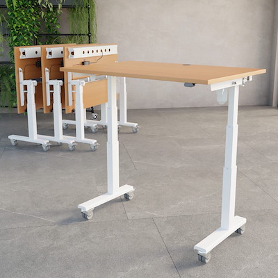 Hæve-sænkebord Flip Top ConSet 140x80 bøg/hvid