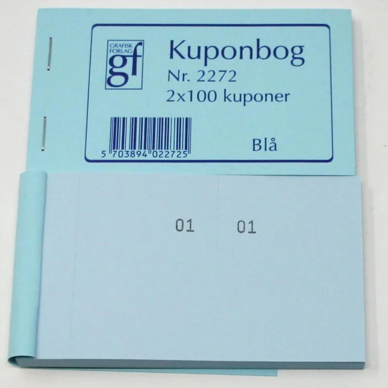 Kuponbog 2272 130x70 mm blå