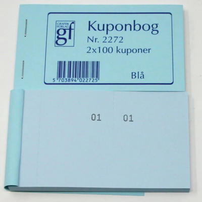 Kuponbog 2272 130x70 mm blå