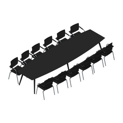 Konferencebord Dencon XL 1931 412x120 HPL sort/sort