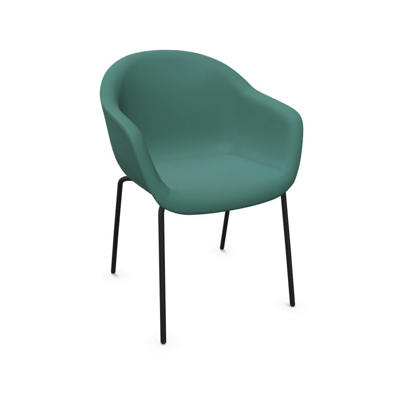 Stol Dauphin Fiore Club FI-7410 gæstestol grøn/sort stel