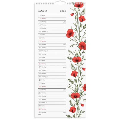 Vægkalender Blomster 2026