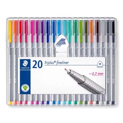 Fineliner STAEDTLER triplus ass. 0,3mm 334-SB20 20stk/pk